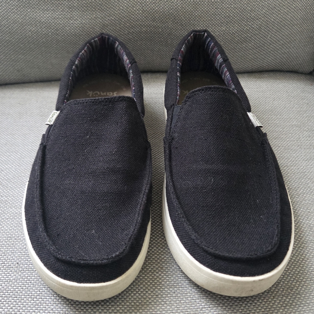 Sanuk SIDELINE 2 HEMP SLIP-ON Black Shoes Men’s Size 9